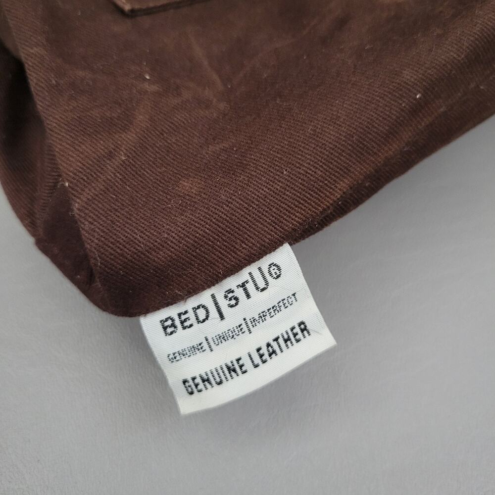 Bed Stu Stevie Tote Shoulder Bag Full Grain Leather Brown Whipstitch Dual Straps - Picture 8 of 13